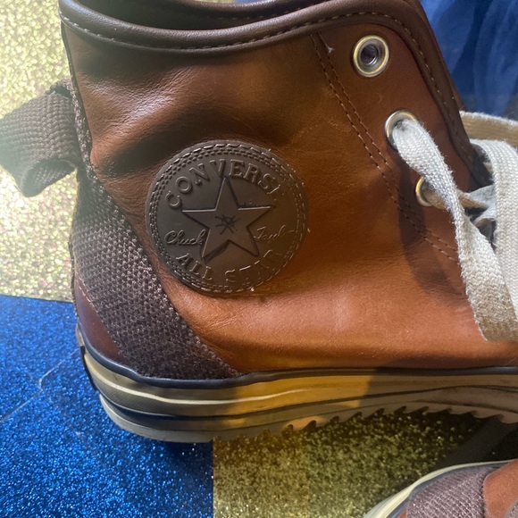 CONVERSE LTHR VTG WARM COGNAC Sneakers FLAWED RARE - Picture 14 of 16